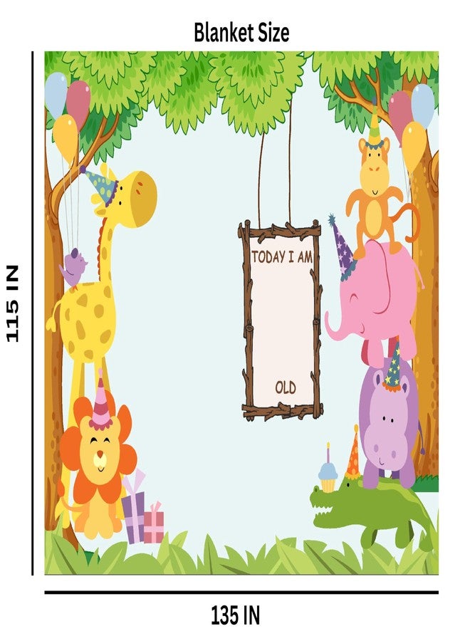 NEW COMERS® Milestone Cotton Baby Blanket & Props for Monthly Photoshoot, New Born Babies Soft Swaddle with 1-12 Month Cards, Ac Room Blanket for Summer/Winter/Multiuse, TC(150/300) 135x115 cm - 401 - Image 4