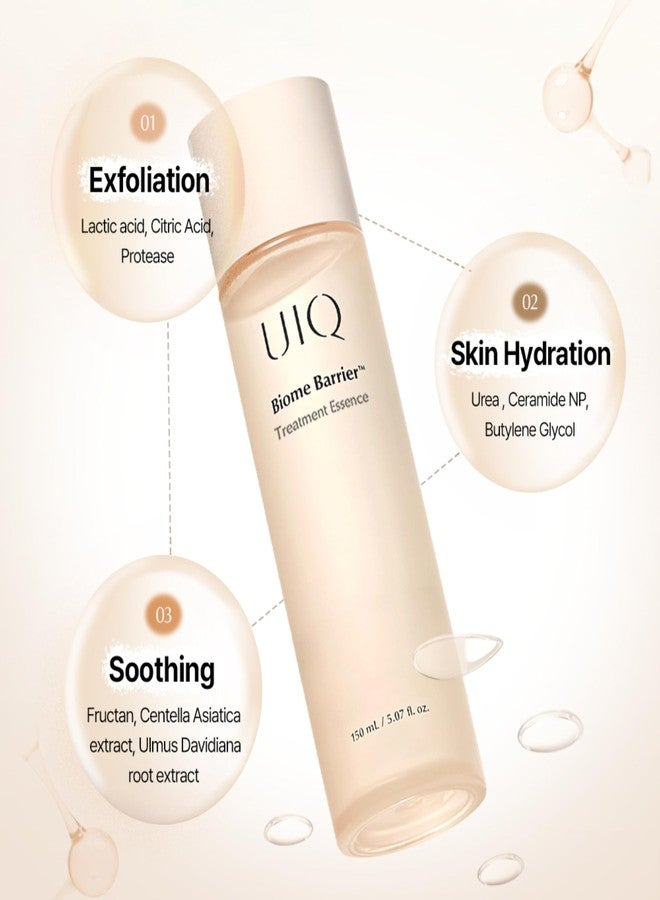 UIQ Biome Barrier Treatment Essence Nourishing, Hydrating, Moisturizing Toner l Korean Skincare for All Skin Types | Daily Gentle Dead Skin Cell Care I Glow Skin Radiance 5.07 fl.oz /150ml - Image 3