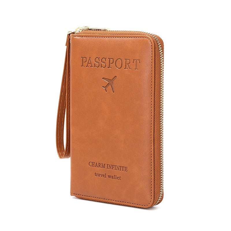 RFID Passport Holder Wallet with Zipper Multi-function Travel Organizer - Image 5