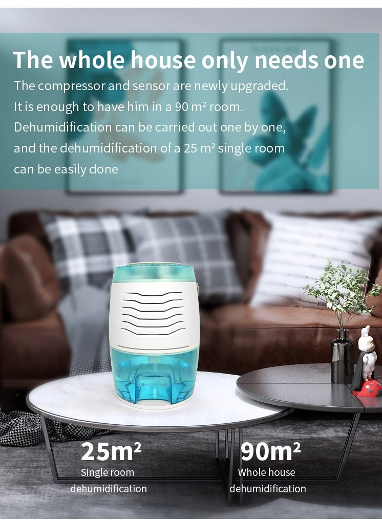 EVEREEN - Small Household Appliance Dehumidifier, Mini Dehumidifier, Basement Dryer, Moisture Absorber Convenient and Practical One Click Switch Sleep Mode - Image 1