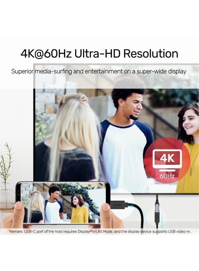 UNITEK UNITEK USB-C Extension Cable with Thunderbolt 3 Support, 100W PD Fast Charging & 4K@60Hz Video Output, USB-C Male to Female, Compatible with MacBook, iPad, USB-C Devices.( C14086BK) - Image 5