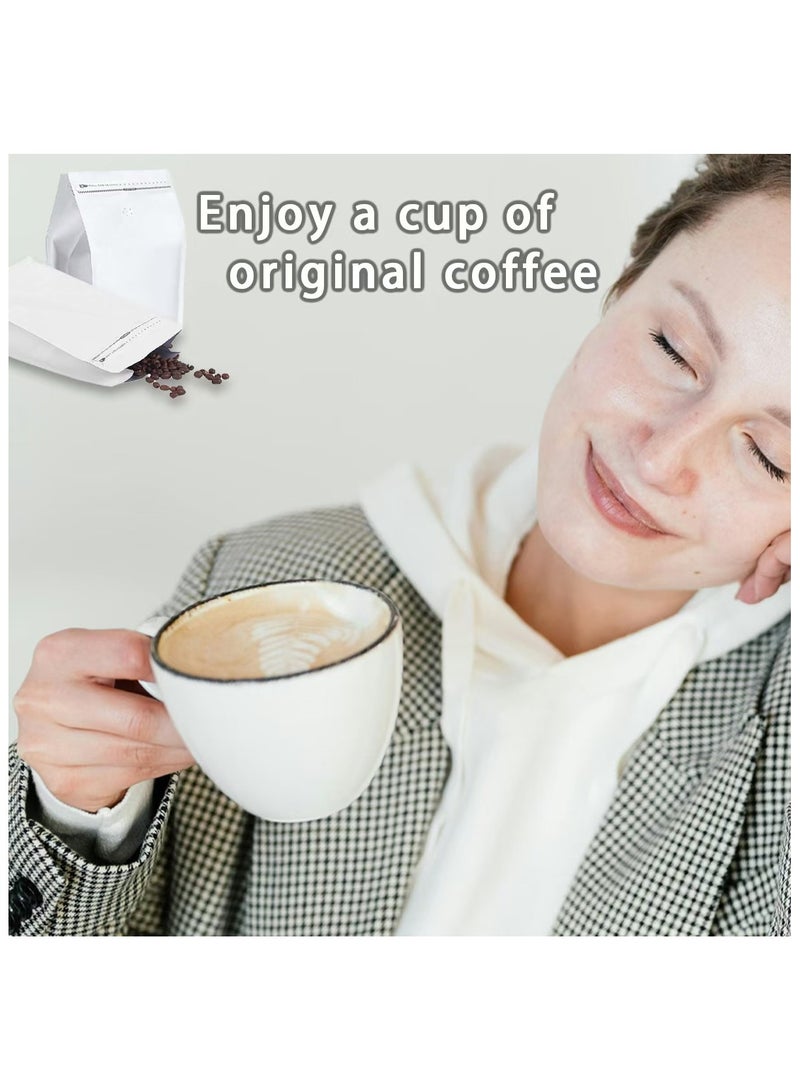 ACYYH 20Pcs Eight-Sided Sealed Coffee Bag Air Valve Aluminum Foil Tea Bag Coffee Beans Self-Contained Sealed Coffee Powder Self-Sealing Bag White - Image 4