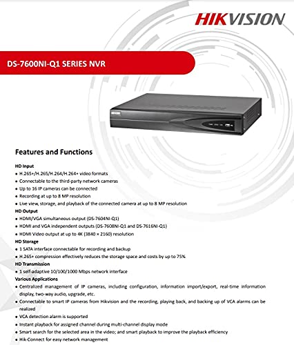 HIKVISION 16 Channel NVR 4K 1U H.265+ 160 Mbps DS-7616NI-Q1 Black - Image 5