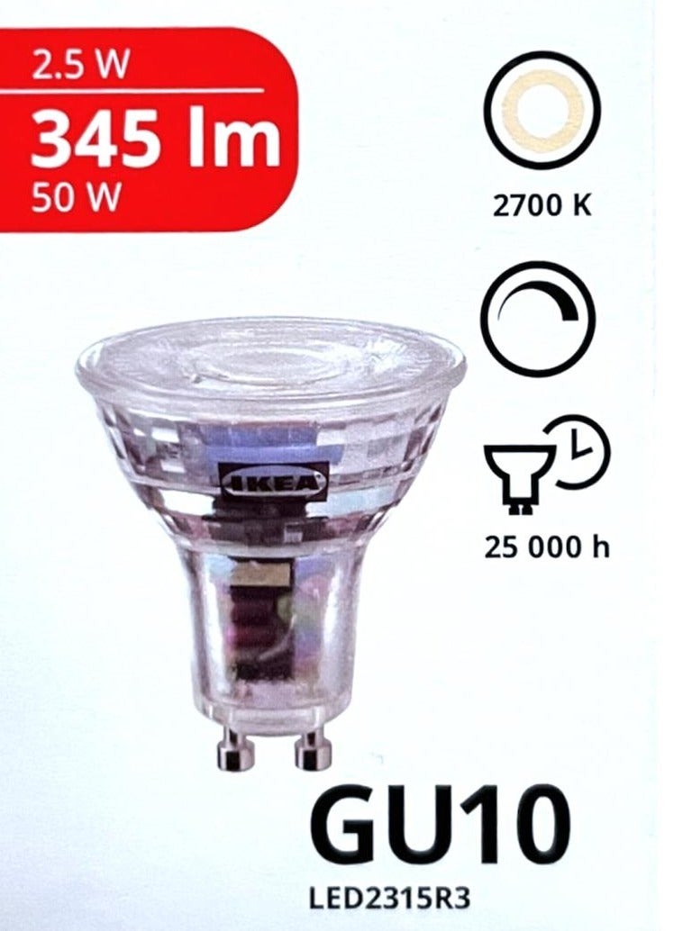 جي يو لمبة ليد سبوت لايت، موفرة للطاقة 2.5 واط , GU10 أصفر دافئ , العمر الإفتراضي 25000ساعة - Image 2