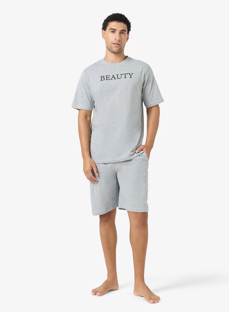 Seventy Five Printed Short Sleeve T-Shirt And Shorts Set - Image 1