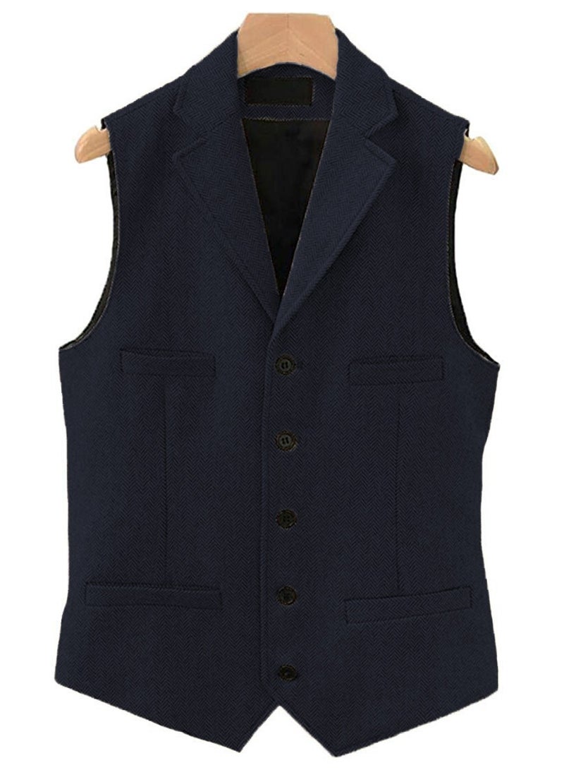 KUYING New Fashionable Herringbone Patterned Suit Vest  - Image 1