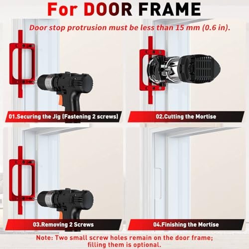 Gohelper 3-1/2" Fixed Size Door Hinge Jig for Door and Jamb, Aluminum Alloy Door Hinge Template Kit for Router, Mortise Jig Fits 3.5" Length 1/4" R, 5/8" R and Square Corner Hinges (3.5 in) - Image 5