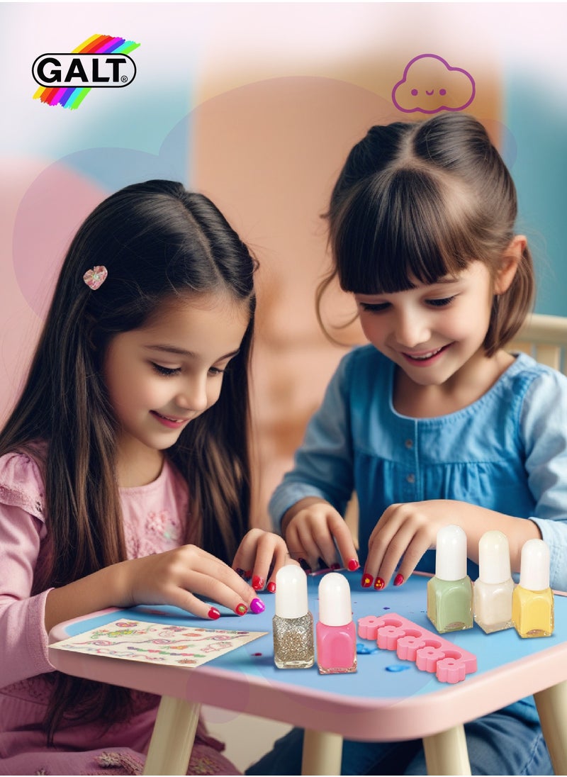 Galt Toys - Nail Art Kit for Kids | 8 Polishes 2 Pens Stickers & More | Safe DIY Beauty Set | Perfect for Parties & Sleepovers | Fun Fashion Toy | 23.1 x 5.1 x 23.1 cm - Image 1