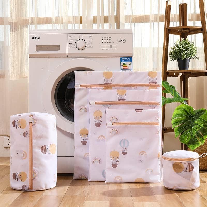 Home-Cloud HomeCloud Mesh Laundry Bags | Safeguarding Delicate Fabrics in Your Washing Machine | Set of 5 with Zip Lock for Delicate Clothes, Stockings, Underwear, Bras & Lingerie (Beige) - Image 1