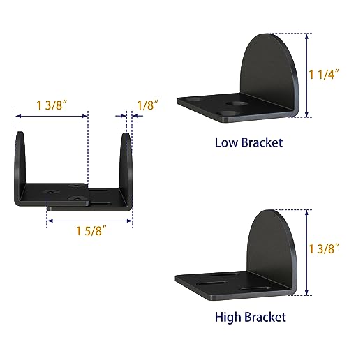 JUBEST Sliding Barn Door Floor Guide, Floor Mounted Sliding Door Bottom Guide, U Shape, Durable Matte Black Barn Door Guide for Door Thick 1-7/16" - 1-13/16" - Image 3