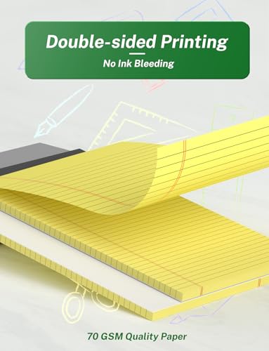 Zaviko Legal Pads 8.5 x 14, Wide Ruled Legal Pad, Yellow Paper 8.5 x 14, 30 Sheets per Notepad, Large Writing Pad for Office Supplies, College, Micro Perforated Lined Writing Pads, 70 GSM 2 Pieces - Image 4
