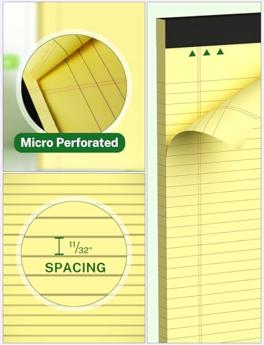 Zaviko Legal Pads 8.5 x 14, Wide Ruled Legal Pad, Yellow Paper 8.5 x 14, 30 Sheets per Notepad, Large Writing Pad for Office Supplies, College, Micro Perforated Lined Writing Pads, 70 GSM 2 Pieces - Image 3
