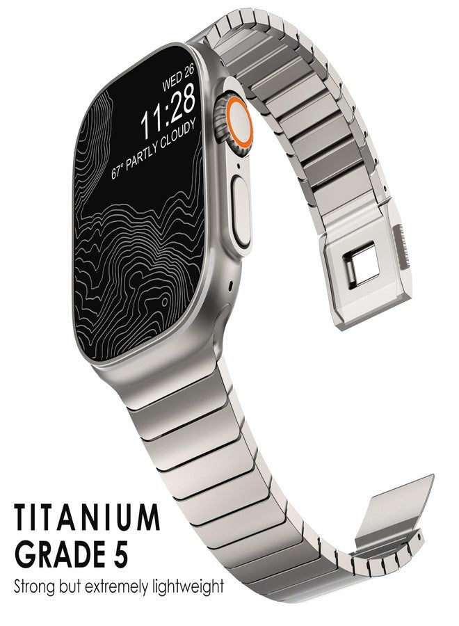 CHANCHY Titanium Band Compatible with Apple Watch Ultra 3/2/1 Band 49mm 46mm 45mm 44mm, Metal Strap with Magnetic Clasp for Apple Watch Series 11 10 9 8 7 6 5 4 3 2 1 SE3 Men Women, Titanium Edition - Image 2