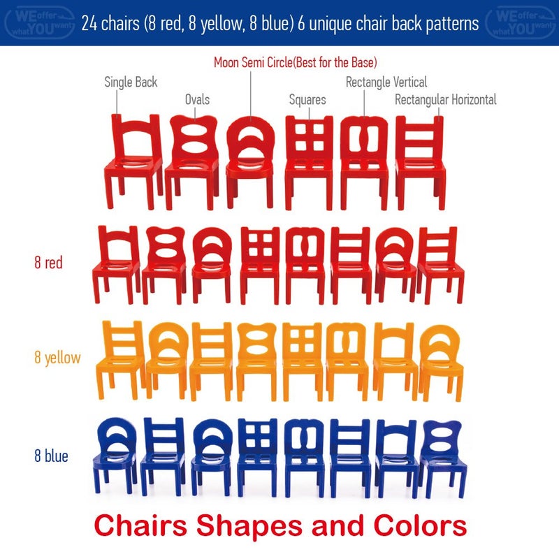 WEofferwhatYOUwant Chairs and Ladders Family Game - Stacking Balance Game. 44 Individual Pieces - Image 2
