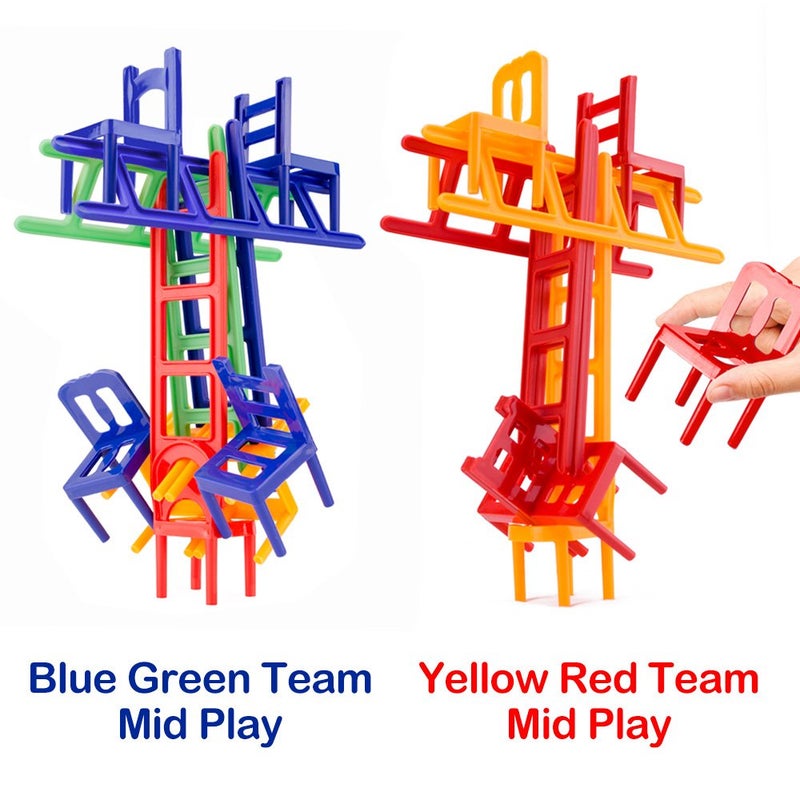 WEofferwhatYOUwant Chairs and Ladders Family Game - Stacking Balance Game. 44 Individual Pieces - Image 3