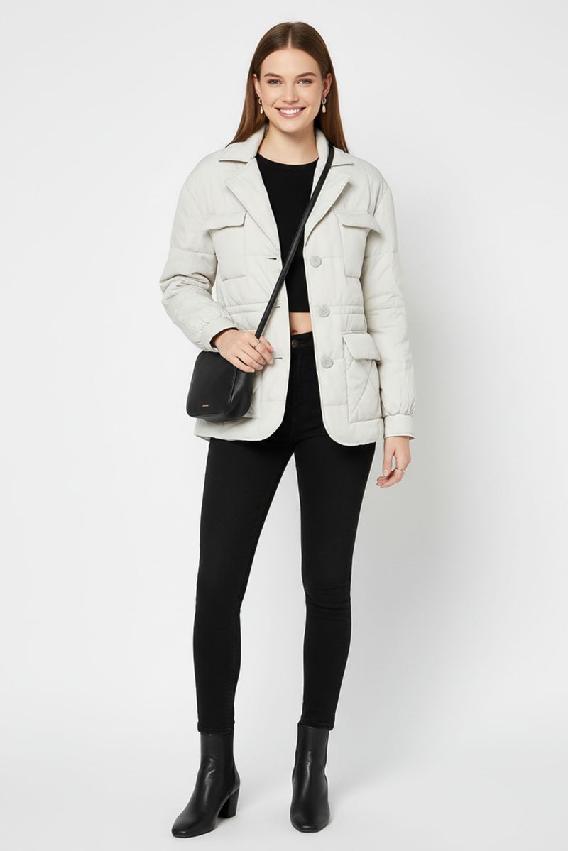 Andrew Marc Women Quilted Puffer Jacket, Pale Grey - Image 2