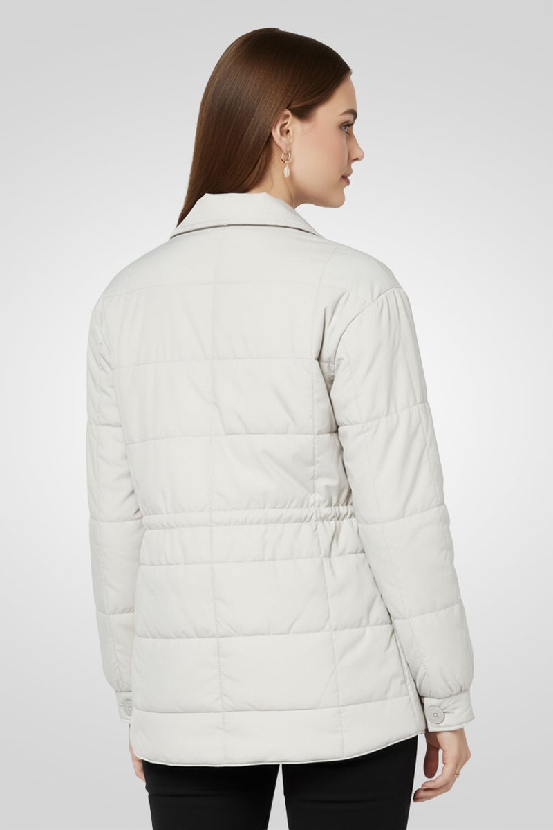 Andrew Marc Women Quilted Puffer Jacket, Pale Grey - Image 4