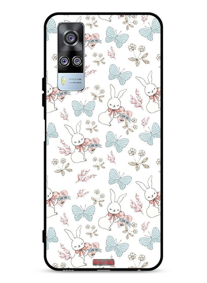 Tolwak vivo Y51 2020 Protective Case Cover Rabbit And Butterflies