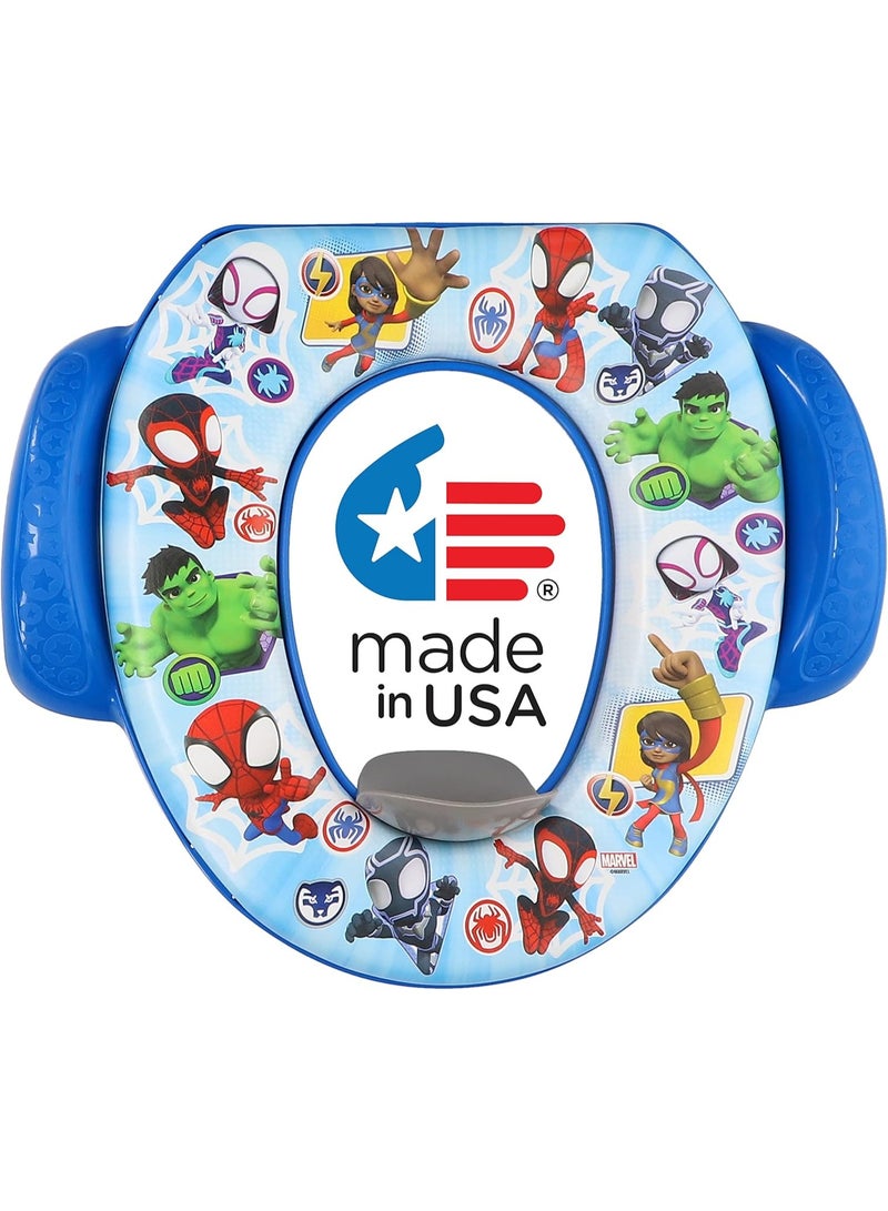 ginsey Spidey and His Amazing Friends "Team Up" Soft Potty Seat and Potty Training Seat - Soft Cushion, Baby Potty Training, Safe, Easy to Clean - Image 1