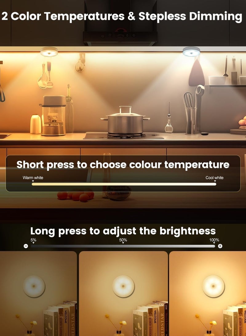 CMGTYYD. 4 حزمة أضواء استشعار الحركة في الداخل ، ضوء الليل القابل لإعادة الشحن USB ، أوضاع التلقائي / على / إيقاف ، دافئ / بارد أبيض ، عصا قابلة للتخفيف على أضواء الدرج لخزانة الملابس ، غرفة النوم ، المطبخ ، الممر ، الخزانة ، الممرات - Image 4