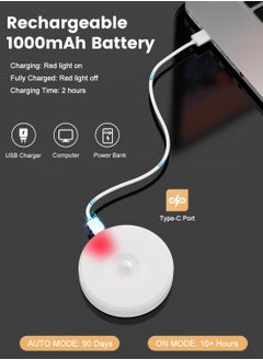 CMGTYYD Motion Sensor Lights Indoor, USB Rechargeable LED Night Light, Auto/On/Off Modes, Warm/Cool White, Dimmable Stick On Stair Lights for Wardrobe, Bedroom, Kitchen, Hallway, Closet, Corridors, 4 Pack  - Image 5