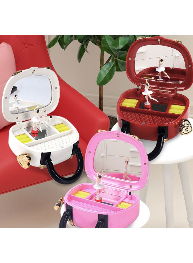 Cute Handbag Music Box Ballet Girl Rotating Dancing Jewelry Storage Music Box Birthday Gift-Color:YL2059-Dimensions:14.3×8×18.3cm - Image 1
