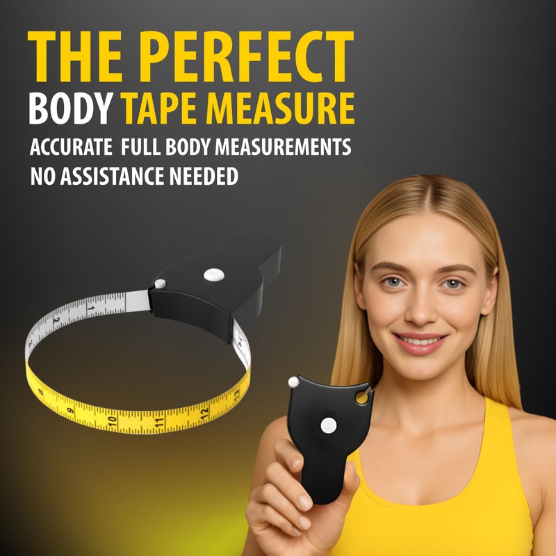 PERFECT MEASURING TAPE Perfect Body Tape Measure - 80 Inch Automatic Telescopic Tape Measure - Retractable Measuring Tape for Body: Waist, Hip, Bust, Arms, and More (Black - 80 inch) - Image 2