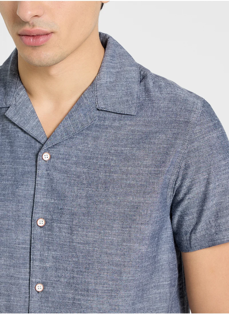 BRAVE SOUL Short Sleeve Chambray Shirt