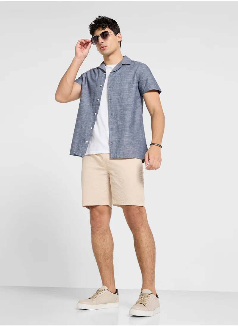 BRAVE SOUL Short Sleeve Chambray Shirt