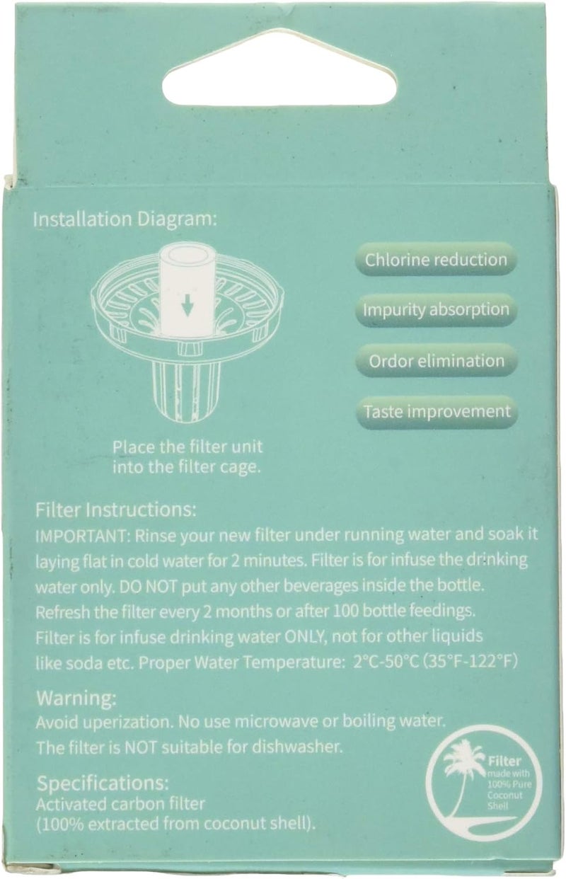 PETKIT Eversweet Travel One Touch Filtered Carbonated Handheld Pet Dog Cat Water Feeder Replacement Filters 3 Pack One SizeBlack - Image 3