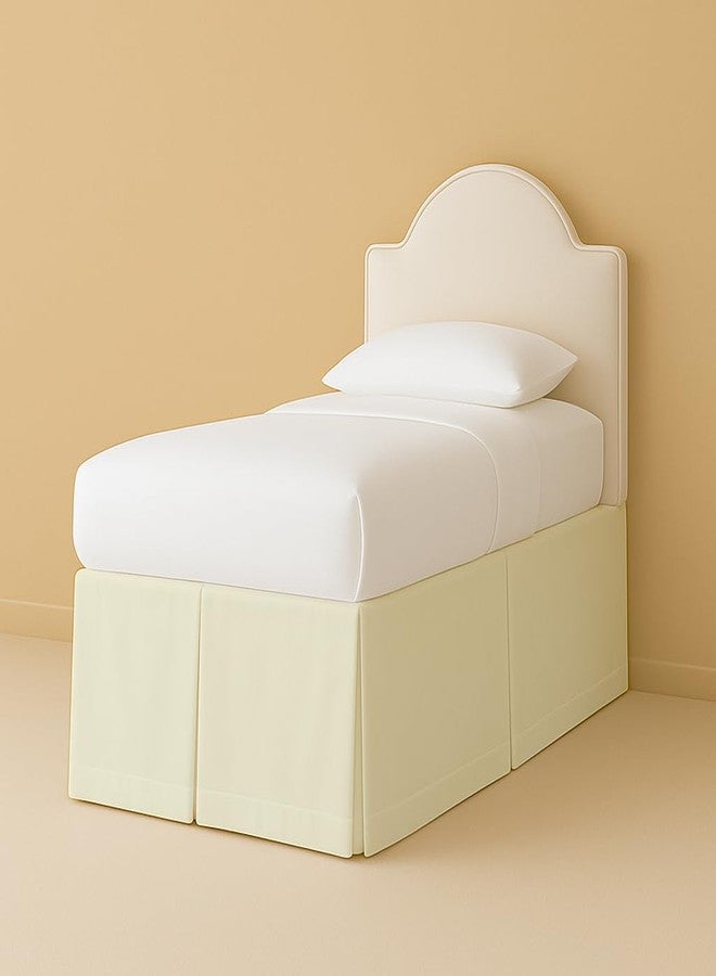 eBeddy Linens Split Corner Dorm Bed Skirt Twin XL - 36 Inch Drop, 100% Cotton, Extra Long Bed Skirt for College Dorm, Platform Style, Ivory Solid, Hidden Storage Solution, Easy Fit - Image 1