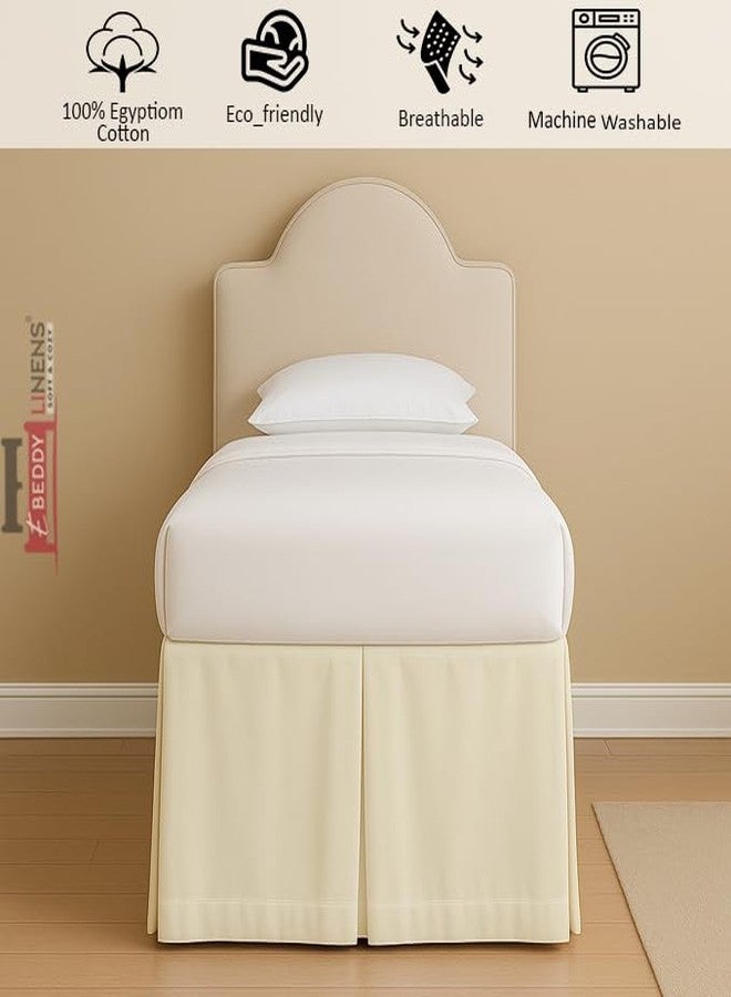 eBeddy Linens Split Corner Dorm Bed Skirt Twin XL - 36 Inch Drop, 100% Cotton, Extra Long Bed Skirt for College Dorm, Platform Style, Ivory Solid, Hidden Storage Solution, Easy Fit - Image 3