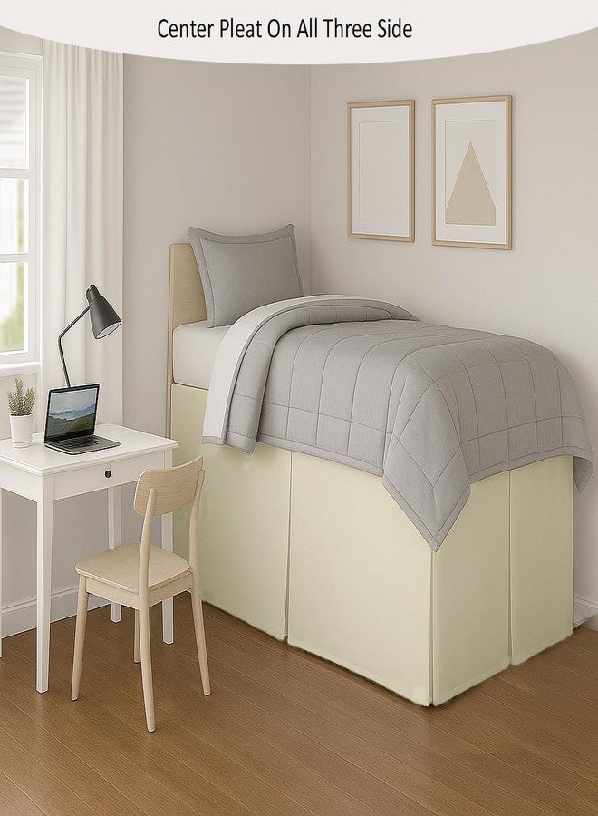 eBeddy Linens Split Corner Dorm Bed Skirt Twin XL - 36 Inch Drop, 100% Cotton, Extra Long Bed Skirt for College Dorm, Platform Style, Ivory Solid, Hidden Storage Solution, Easy Fit - Image 4