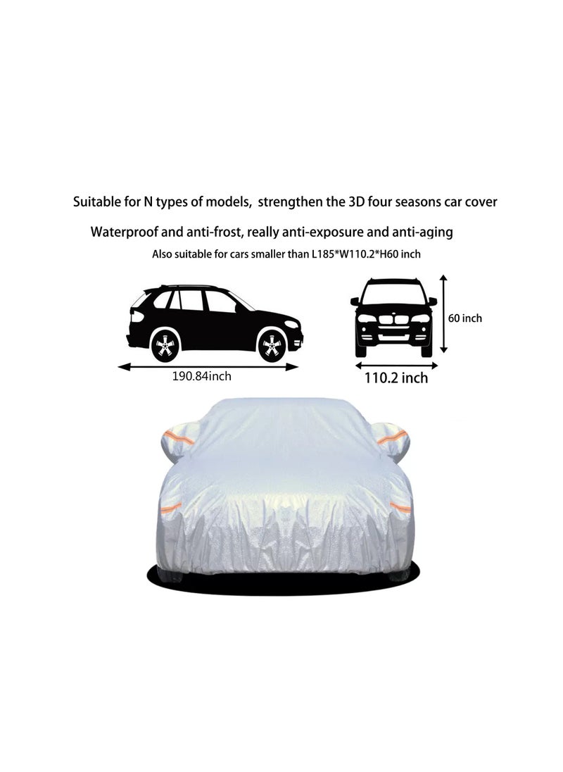 Rightsure Full Car Cover with Reflective Strip Sunscreen Protection Dustproof UV Scratch-Resistant,Car Cover Waterproof All Weather for Automobiles,Full PVC Upgraded XXL,Fit for SUV (XXL)  - Image 3