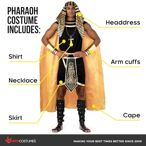 Morph Egyptian Pharaoh Costume - Adult Pharaoh Halloween Costume - Men's Egyptian King Costume - Size L - Image 2