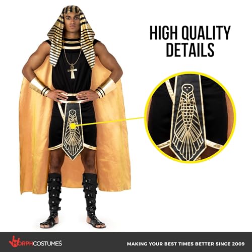 Morph Egyptian Pharaoh Costume - Adult Pharaoh Halloween Costume - Men's Egyptian King Costume - Size L - Image 3