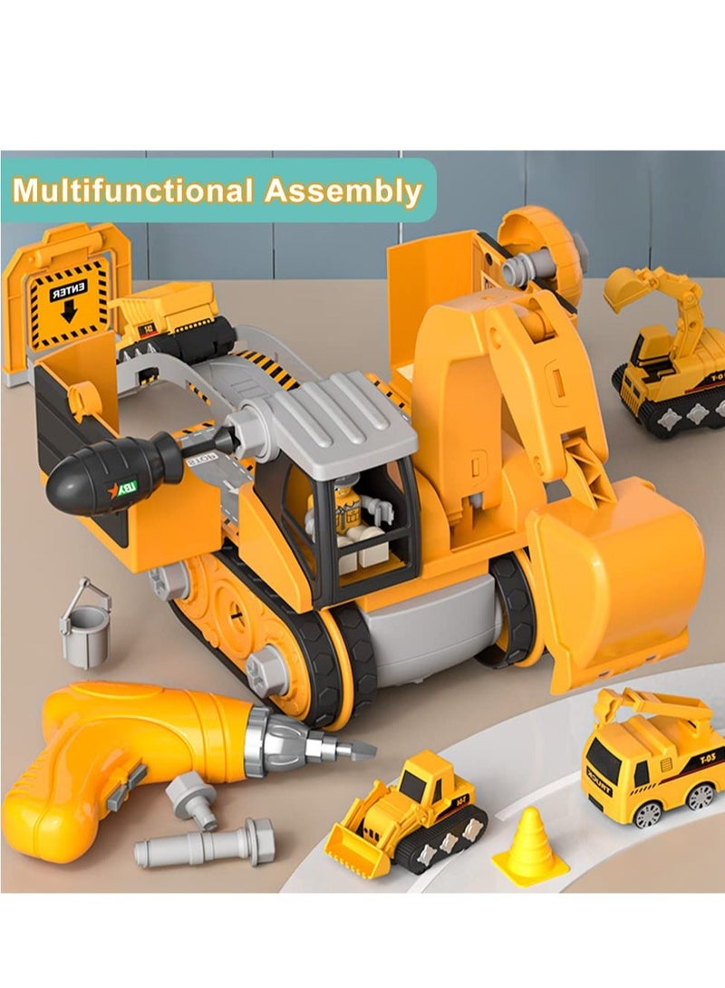 Excefore Take Apart Toy Construction Trucks, Take Apart Truck Toys Play Set Bulldozer Kid Construction Vehicles Gift for 3 4 5 6 Years Old Boy and Girls - Image 5