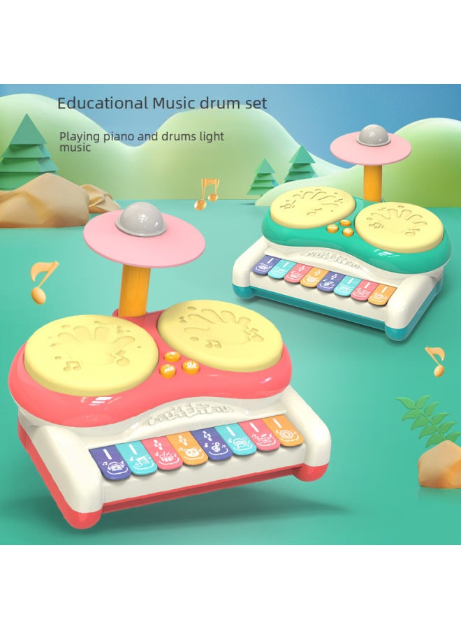 Children Beginner Drum Kit Baby Multi-function Drumming Instrument Boy Jazz Drum Toy Girl-Color:Drum Kit 【Pearl Powder】】 - Image 2