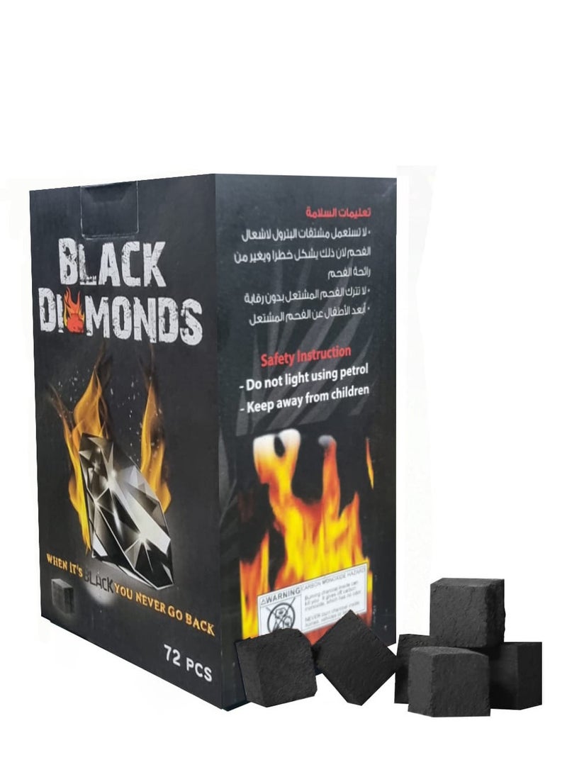 BLACK DIAMONDS 72-Pcs Large Size - Premium Coconut Shell Charcoal | Bakhoor Coal 1 KG  - Image 4