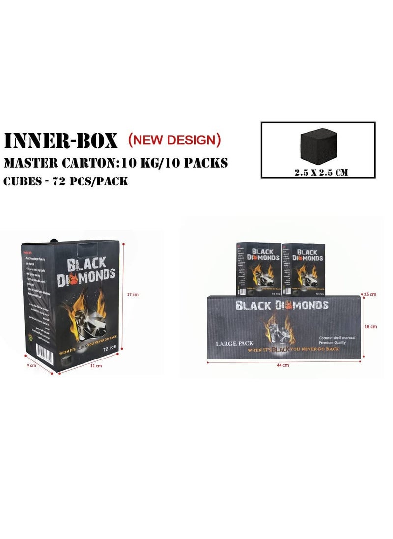 BLACK DIAMONDS 72-Pcs Large Size - Premium Coconut Shell Charcoal | Bakhoor Coal 1 KG  - Image 5