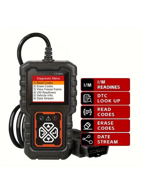Car OBD2 Code Scanner Diagnostic Scanner Code Reader Erase Engine Fault Code Read Code Erase Code Battery Test Engine Light Can Diagnose Scan Tool For All OBD II Protocol Cars Since 1996