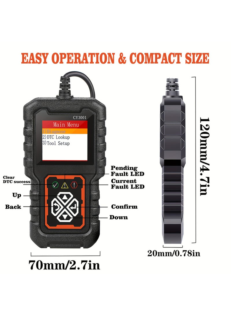 Car OBD2 Code Scanner Diagnostic Scanner Code Reader Erase Engine Fault Code Read Code Erase Code Battery Test Engine Light Can Diagnose Scan Tool For All OBD II Protocol Cars Since 1996