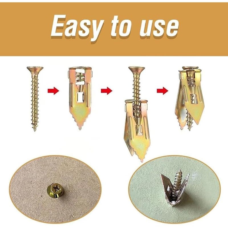 AnchorSelf-Drilling Anchors Screws, 2025 New Zinc Self-Drilling Drywall Anchors with Screws Kit for Fixing TV, Shelf, Cabinet, Curtains, Calligraphys (20, 0.47 * 1.57 inches) - Image 5