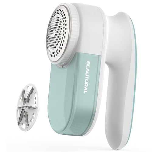 BEAUTURAL Fabric Shaver and Lint Remover, Rechargeable Sweater Defuzzer with 2 Speeds, 1 Replaceable 6-Leaf Blade, Remove Fuzz, Lint Balls, Pills, Bobbles for Clothes and Furniture - Image 1