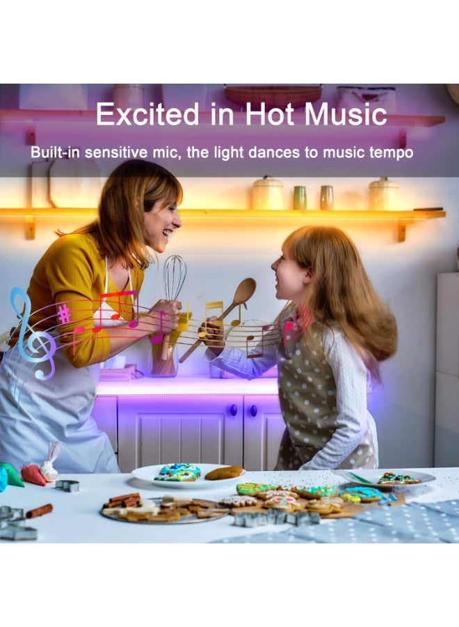 Cozylady LED Light Strip 30m Cozylady Smart Bluetooth LED Light RGB Music Sync Rope Light Controlled by APP and Remote,LED Strip for Bedroom, Kitchen and Home Decor - Image 4