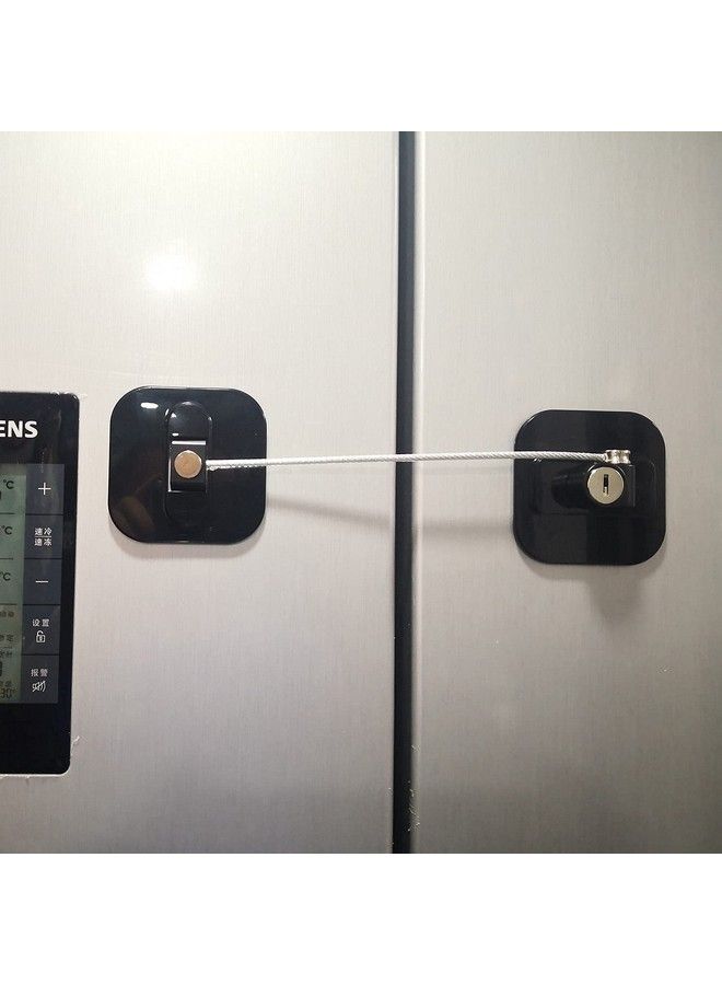 YEYA Upgraded Child Safety Lock Mini Fridge Lock With Key Refrigerator Door Lock For Kids - Image 2