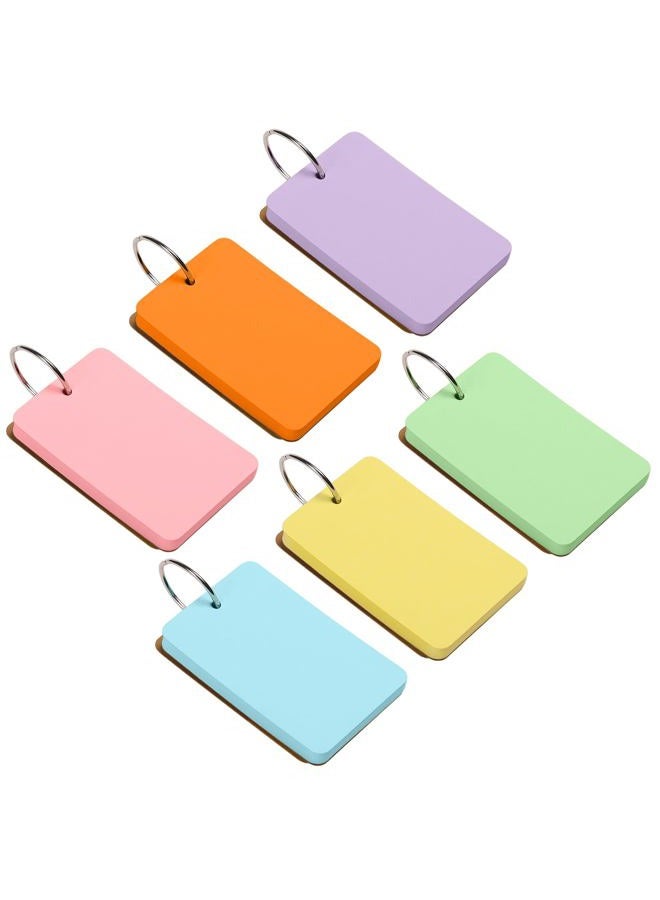 Goefun 300Pcs Colored Index Cards with Ring, Goefun Blank Flash Cards, 6 Color 2.2x3.5 Notecards for Study Cards, Vocabulary Cards, Memo Cards, Bookmark, Greeting Cards - Image 1