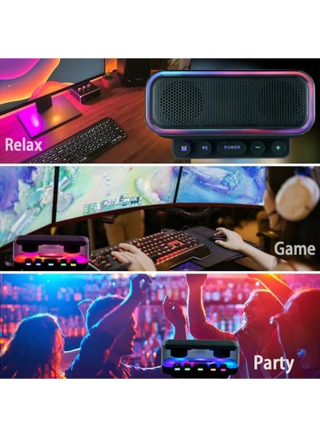 SUCITY Bluetooth Speaker Bluetooth 5.0 Wireless Portable Speaker With 10W Stereo Sound Party Speakers With Ambient Rgb Light 5 Hour Playtime Ipx4 Waterproof Speakers For Outdoors And Indoors - Image 4