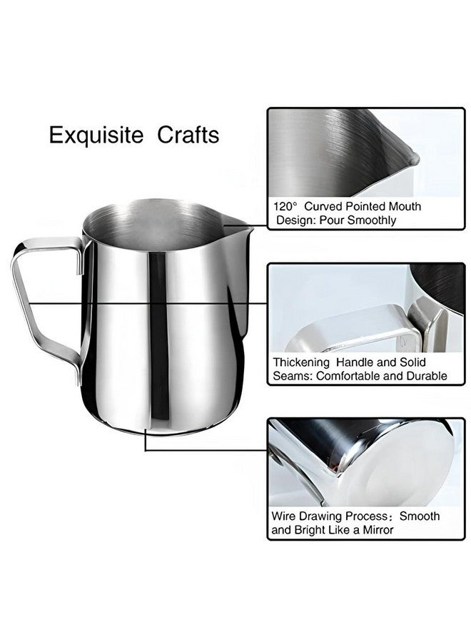 Homepixi Milk Frothing Pitcher (600ML) with Coffee Art Needle, 304 Stainless Steel Espresso Coffee Pitcher for Latte Art, Jug for Milk Frothing, Barista Tools for Cappuccino & Coffee - Image 4