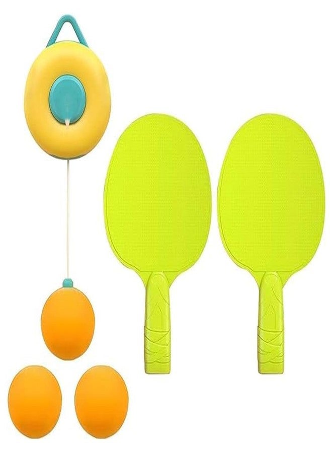 MOKRUSH Kids Indoor Hanging Table Tennis Trainer Set, 2 Rackets, 3 Balls, Adjustable Height, Pack of 1 - Image 1